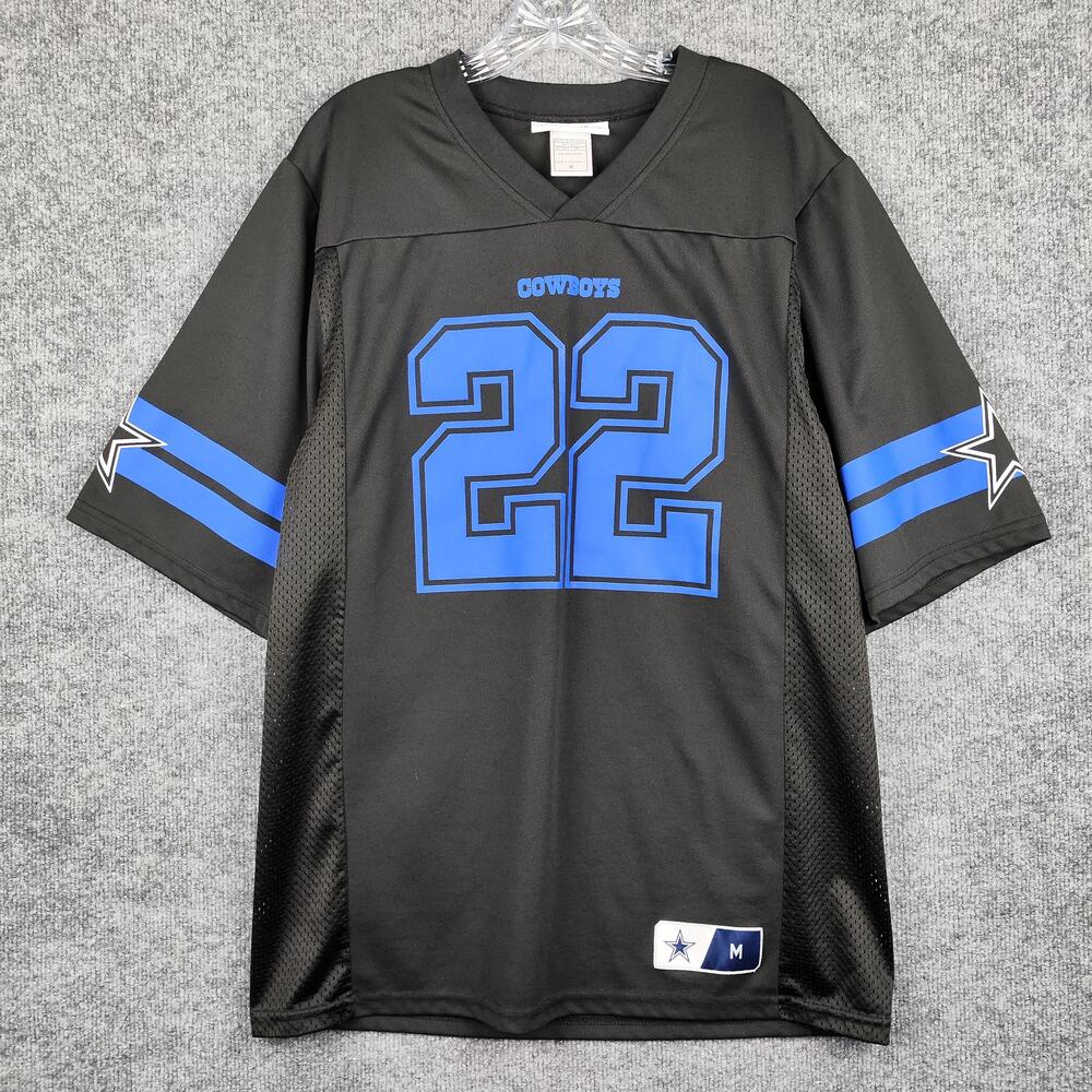 Dallas Cowboys Jersey Mens Medium Black NFL Football Emmitt Smith 22 Mesh